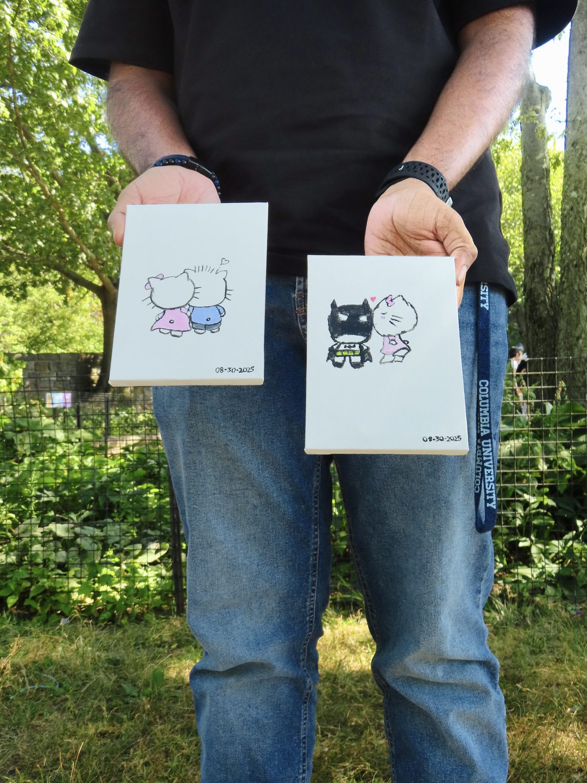 Hand-painted canvases, a couple's project